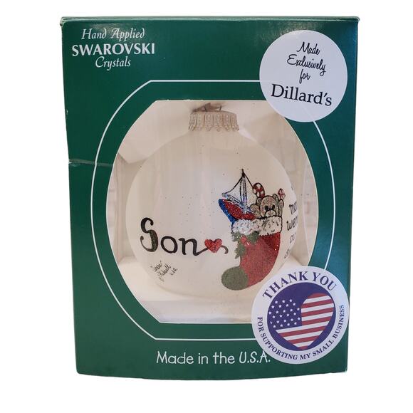 Swarovski Crystal Christmas Ornament Heart Gifts by Teresa Ornament Son Stocking - Picture 6 of 16